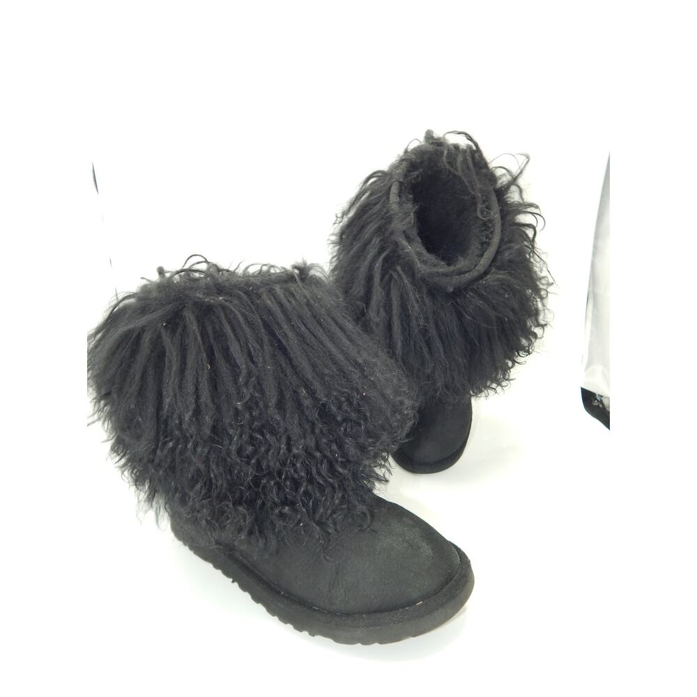 Rare Ugg Australia Sheepskin Mongolian Hair Fur Women Boots Size 6 1875